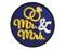 Mr. and Mrs. Wedding Rings Multi-Color Embroidered Iron-On or Hook & Loop Patch Applique